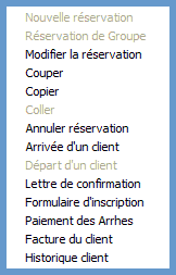 Menu contextuel